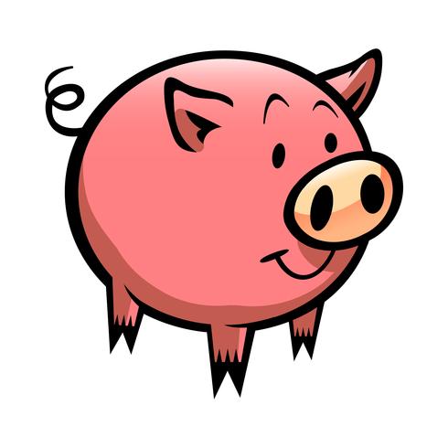 Ilustração em vetor dos desenhos animados de porco