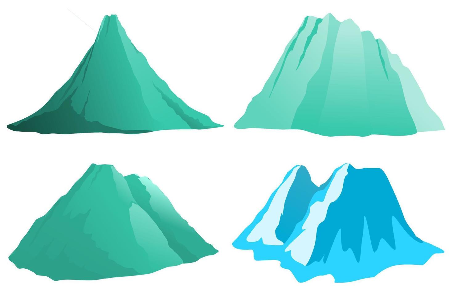 vetor definido montanha isolada no fundo branco