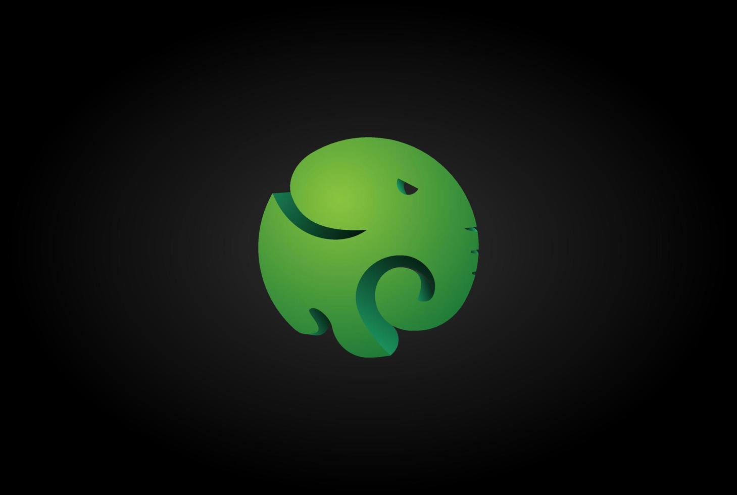 vetor de design de logotipo simples minimalista moderno colorido elefante circular ícone símbolo