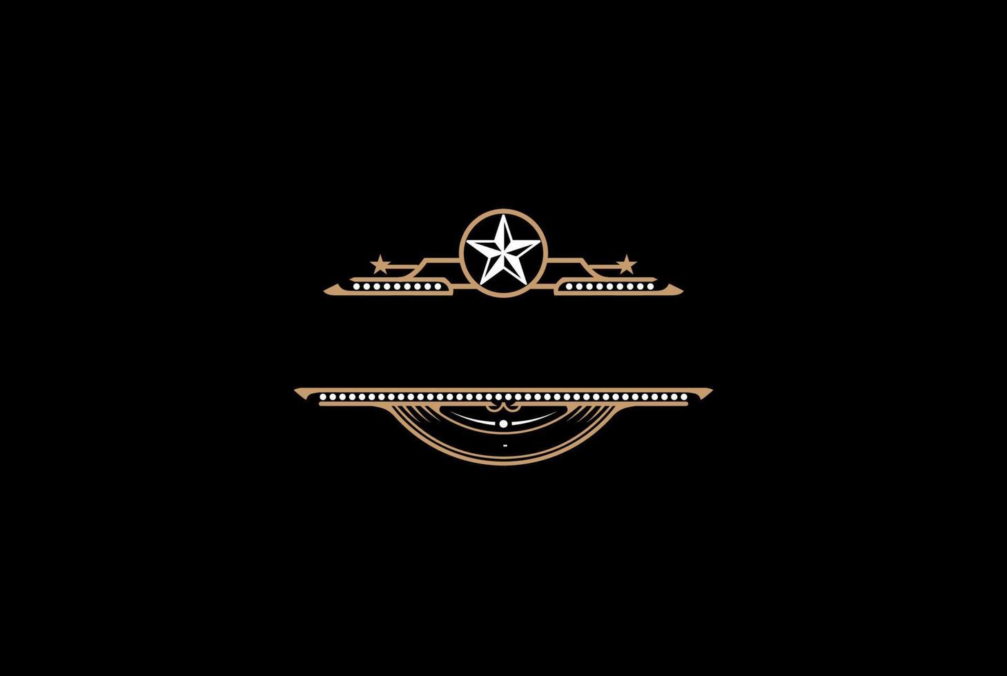 emblema vintage retrô do país ocidental texas star para design de logotipo de bar saloon vetor