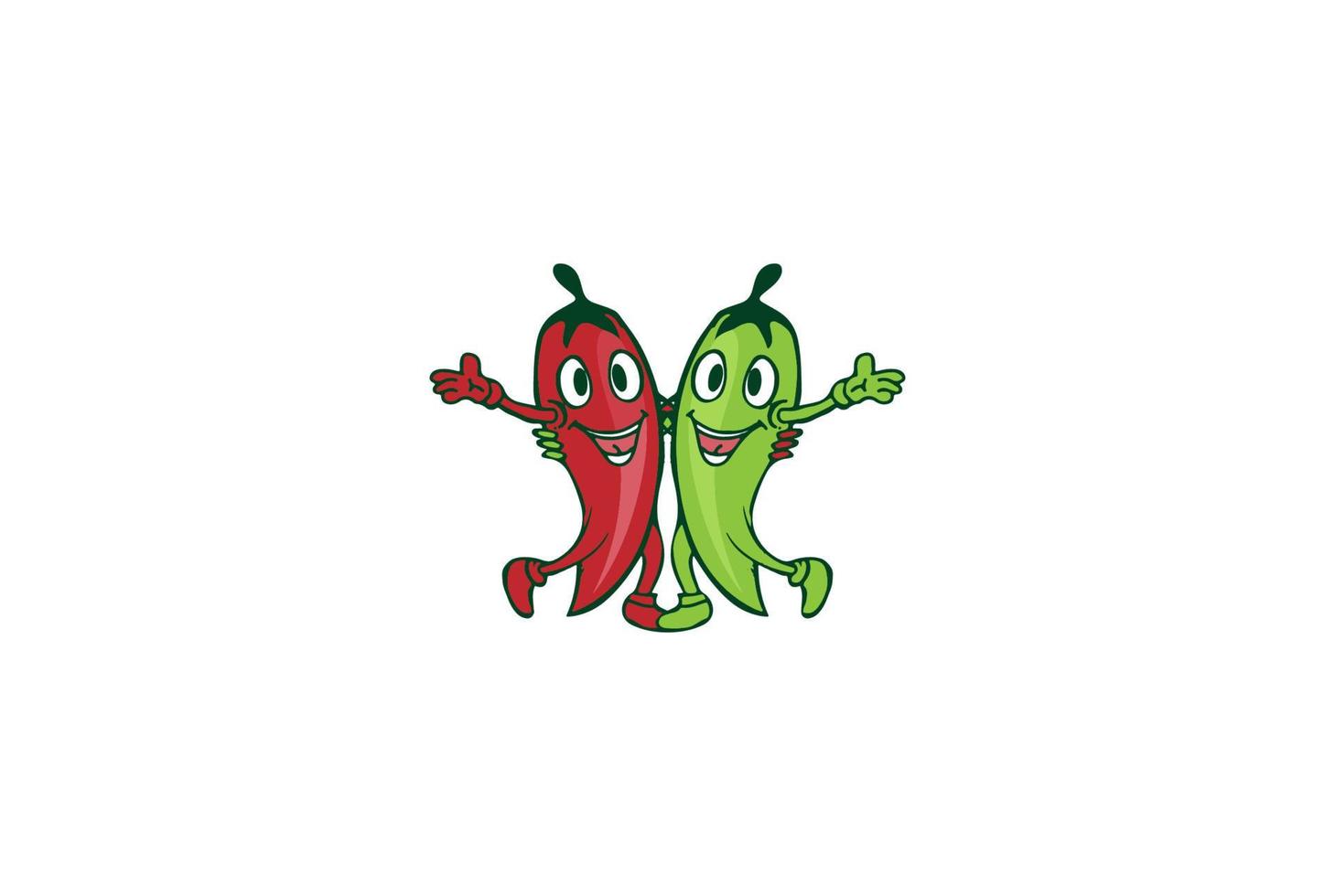 personagem de desenho animado de mascote red hot chili para vetor de design de logotipo de restaurante