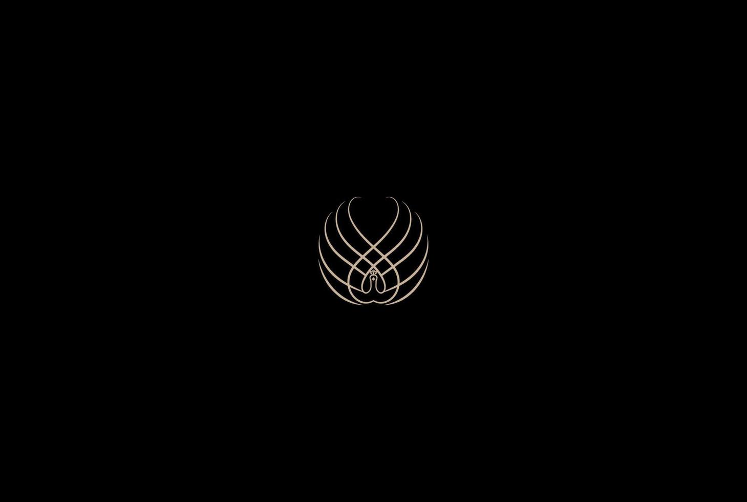 Vetor de design de logotipo de pavão pavão dourado elegante e luxuoso