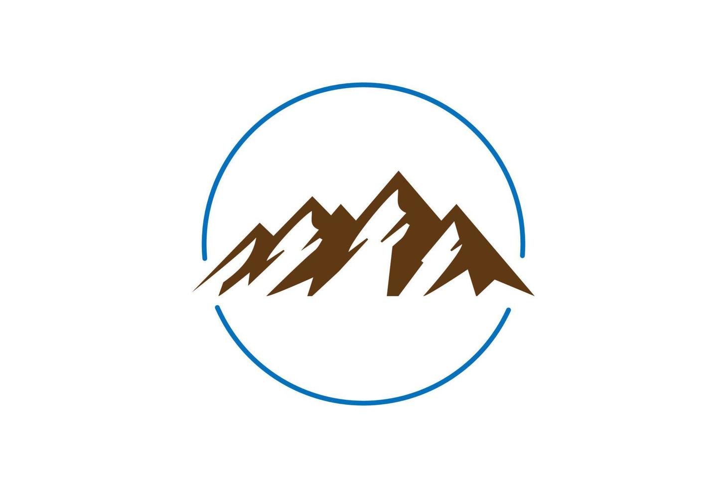 neve de gelo ou colina de montanha rochosa para vetor de design de logotipo de expedição de acampamento extremo