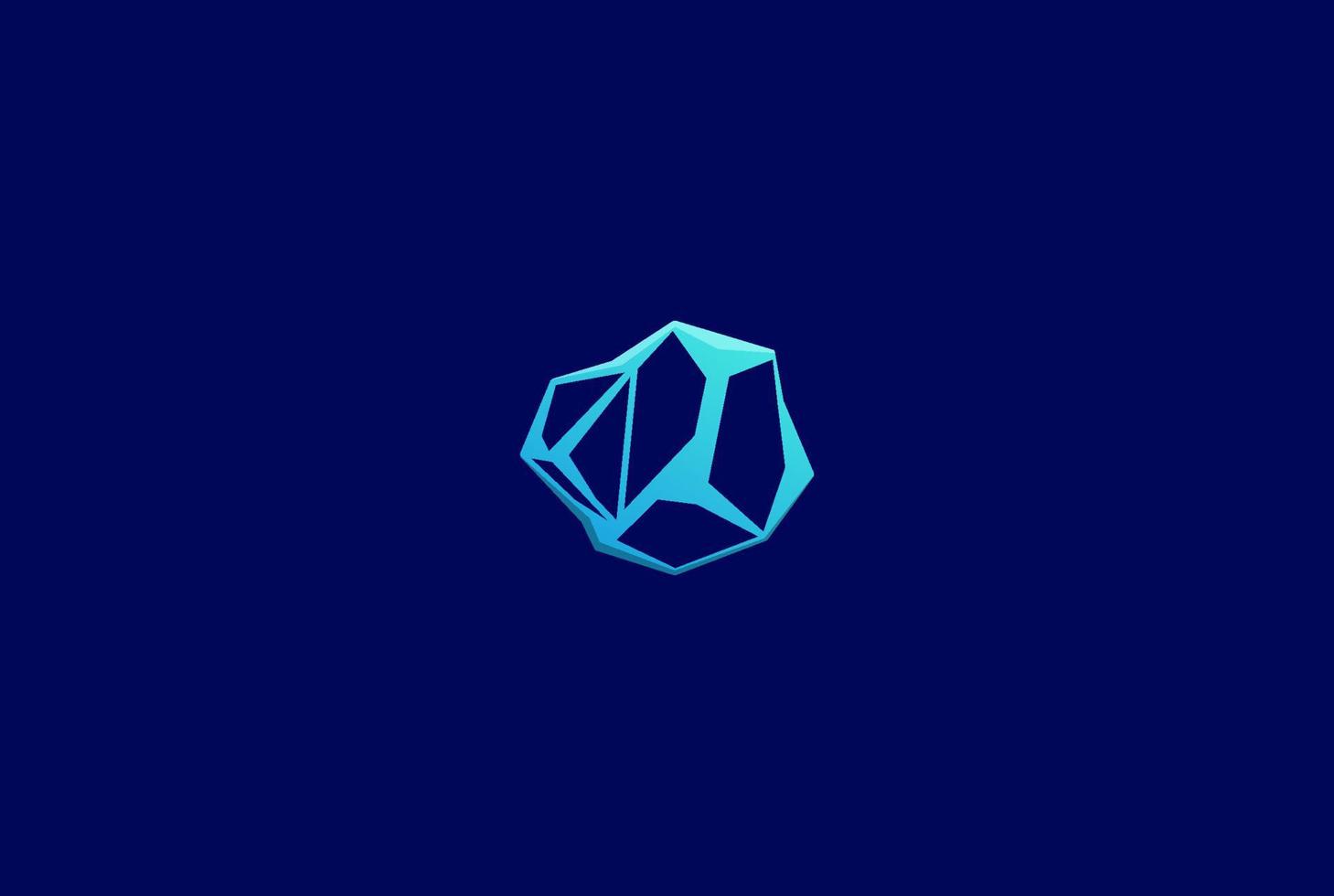 vetor de design de logotipo de pedra de gema azul geométrica moderna