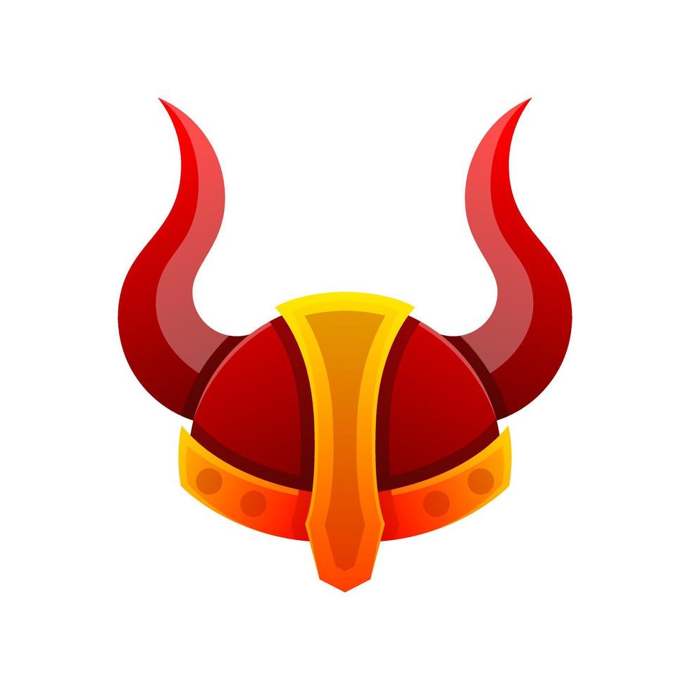 design de logotipo de capacete viking colorido vetor