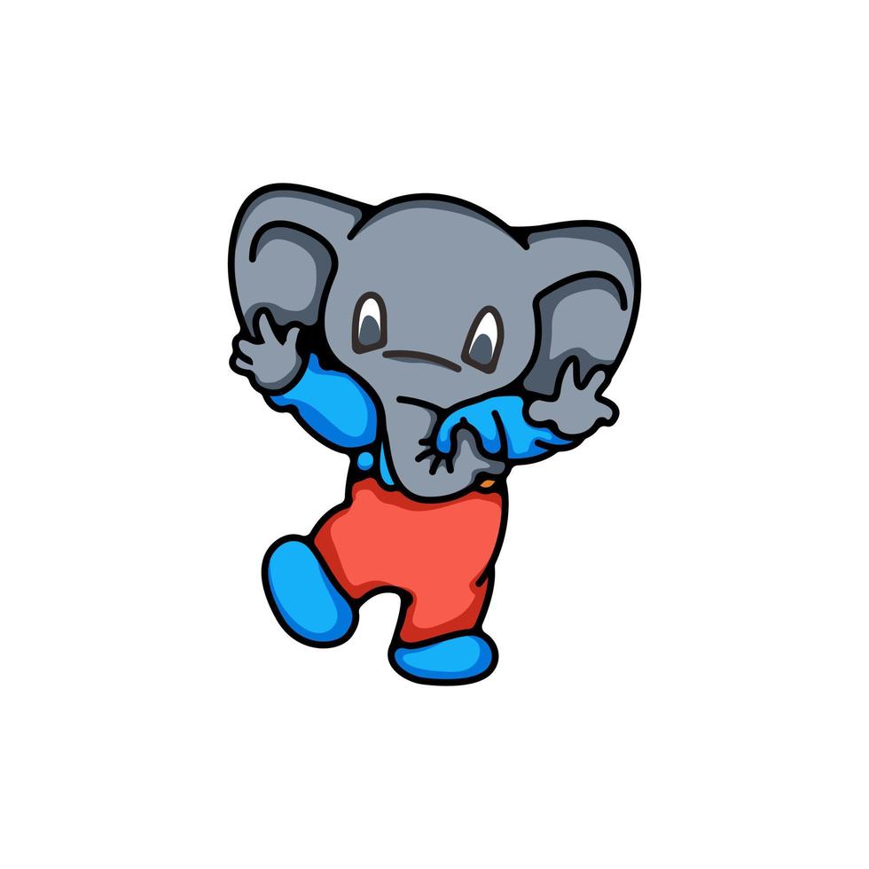 modelo de design de logotipo fofo de elefante vetor