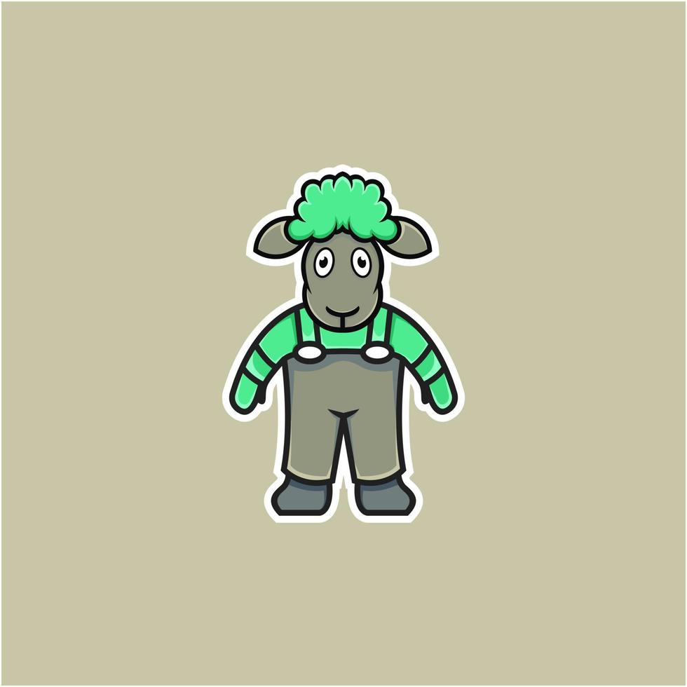 ilustração de agricultor de ovelhas fofas em estilo cartoon vetor