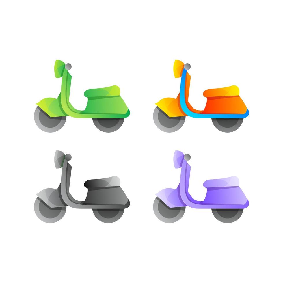 modelo de design de logotipo colorido de motocicleta criativa vetor