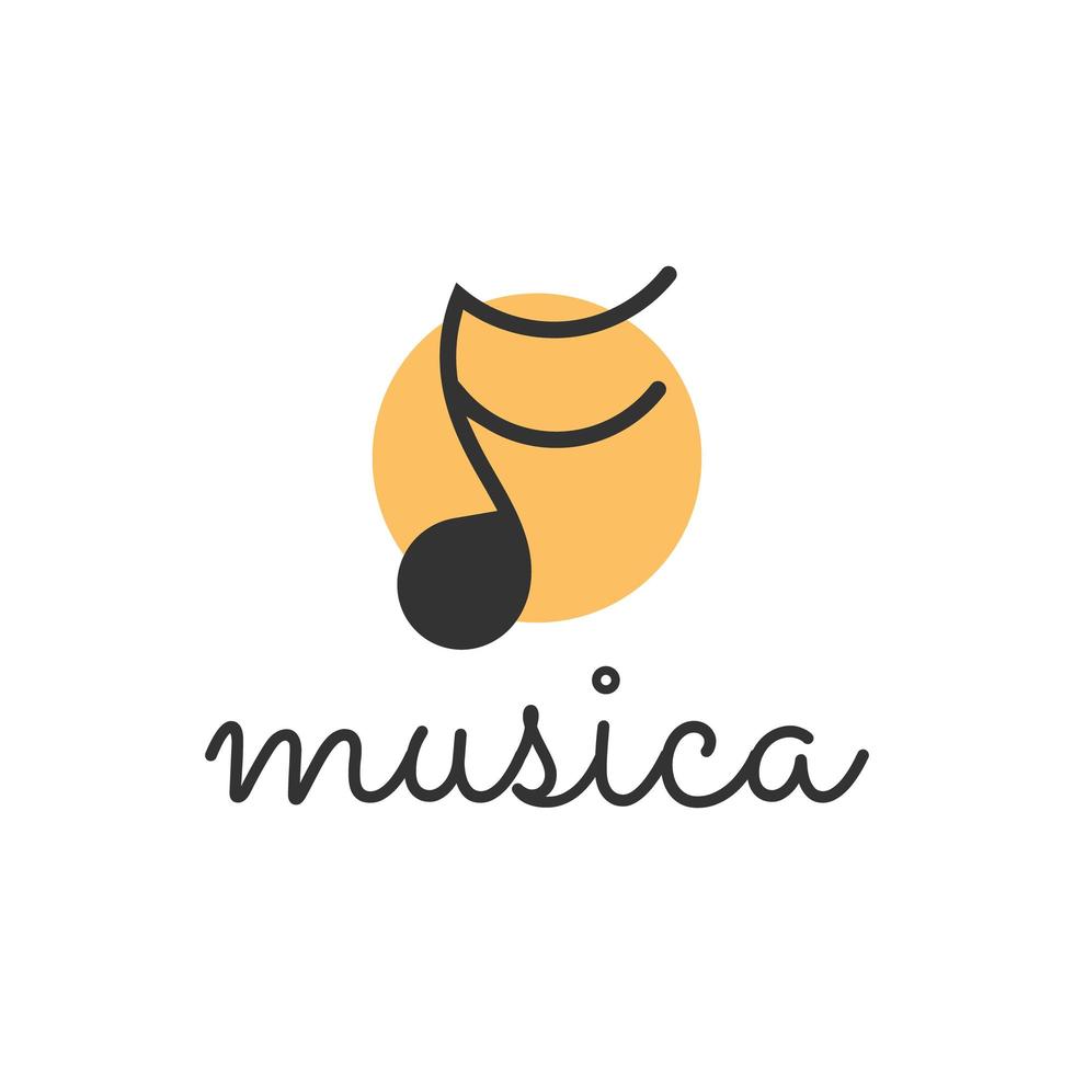 design de logotipo de música letra f vetor