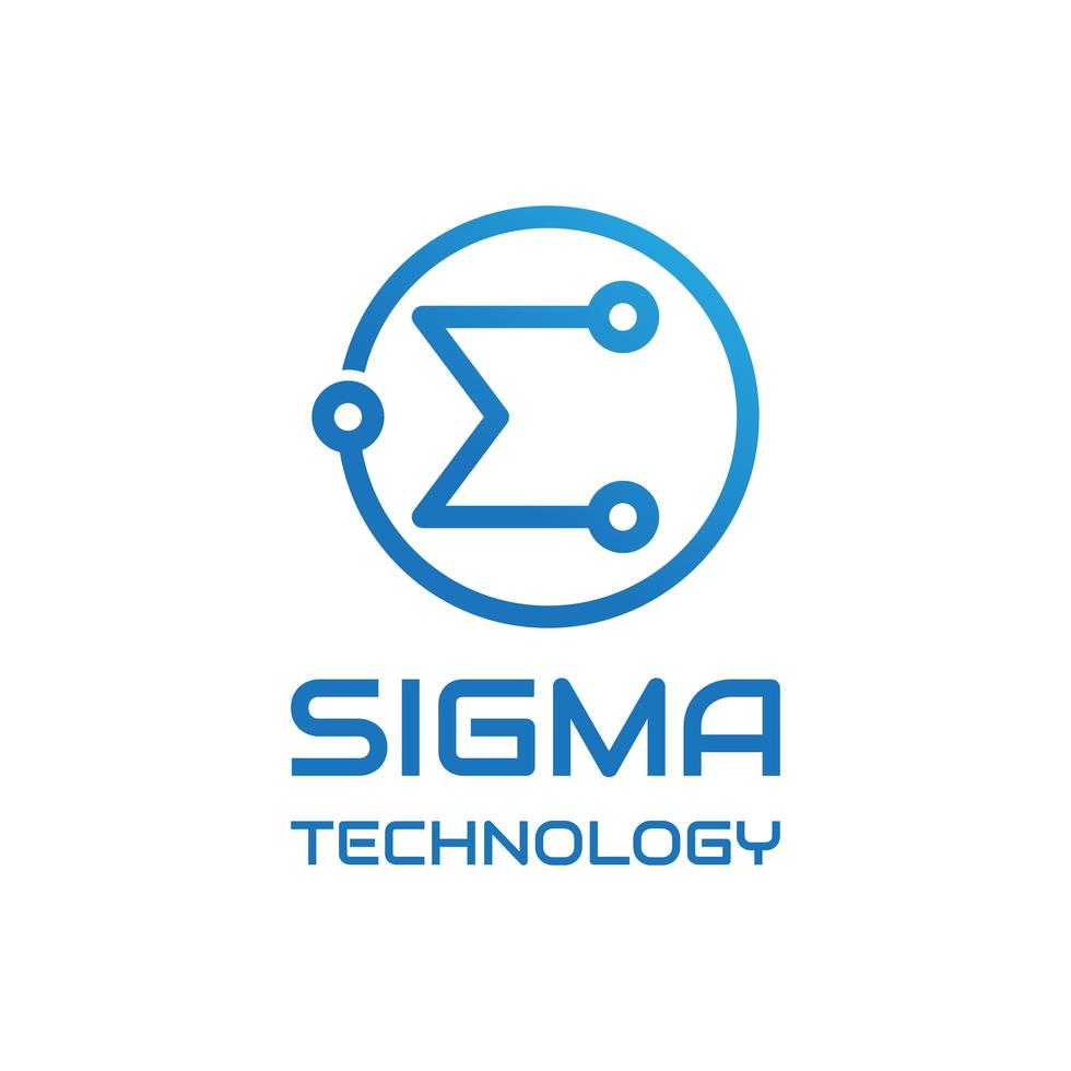 design de logotipo de tecnologia moderna sigma vetor