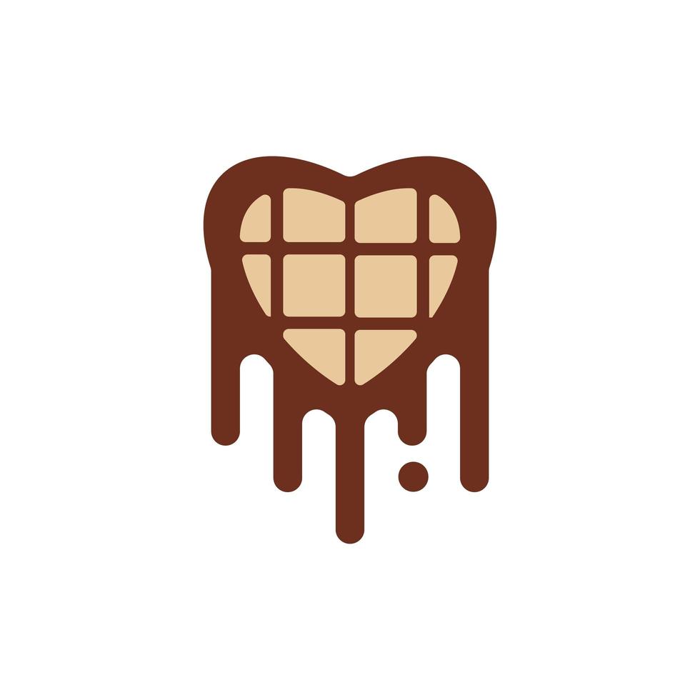 design de logotipo de amor de chocolate vetor