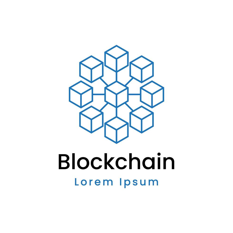 design de logotipo de vetor de blockchain moderno
