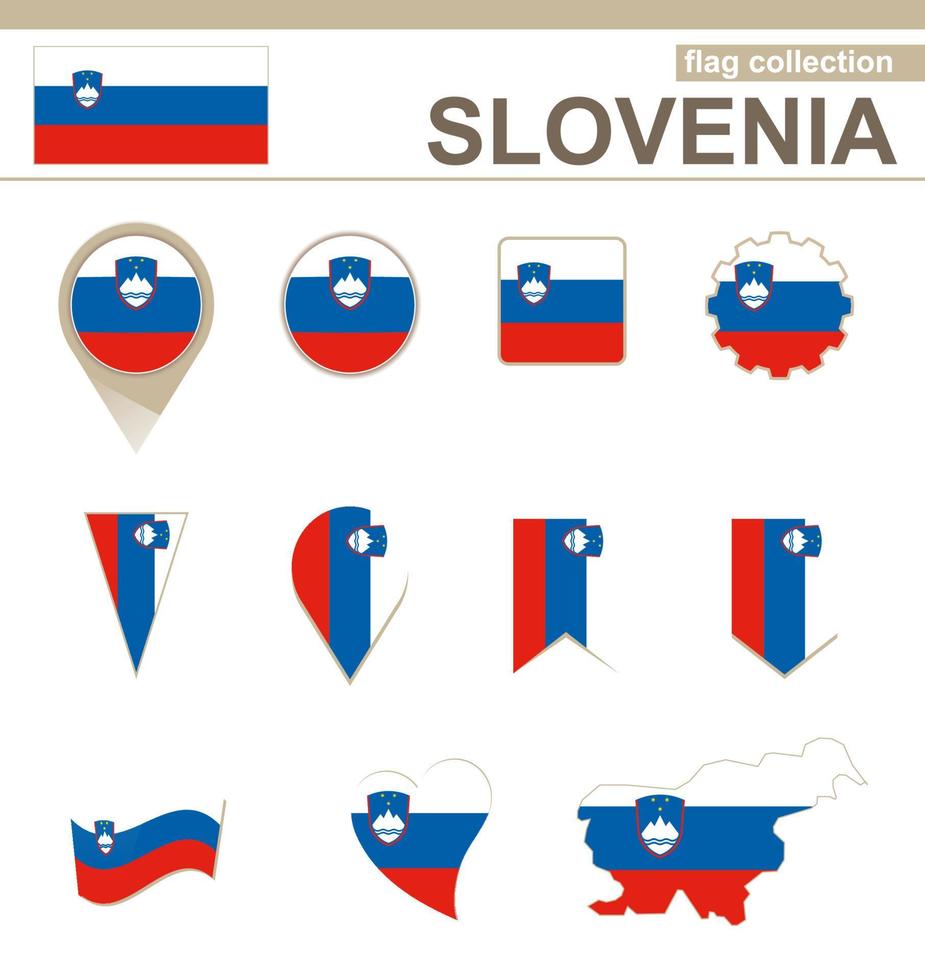 coleção de bandeiras da eslovênia vetor