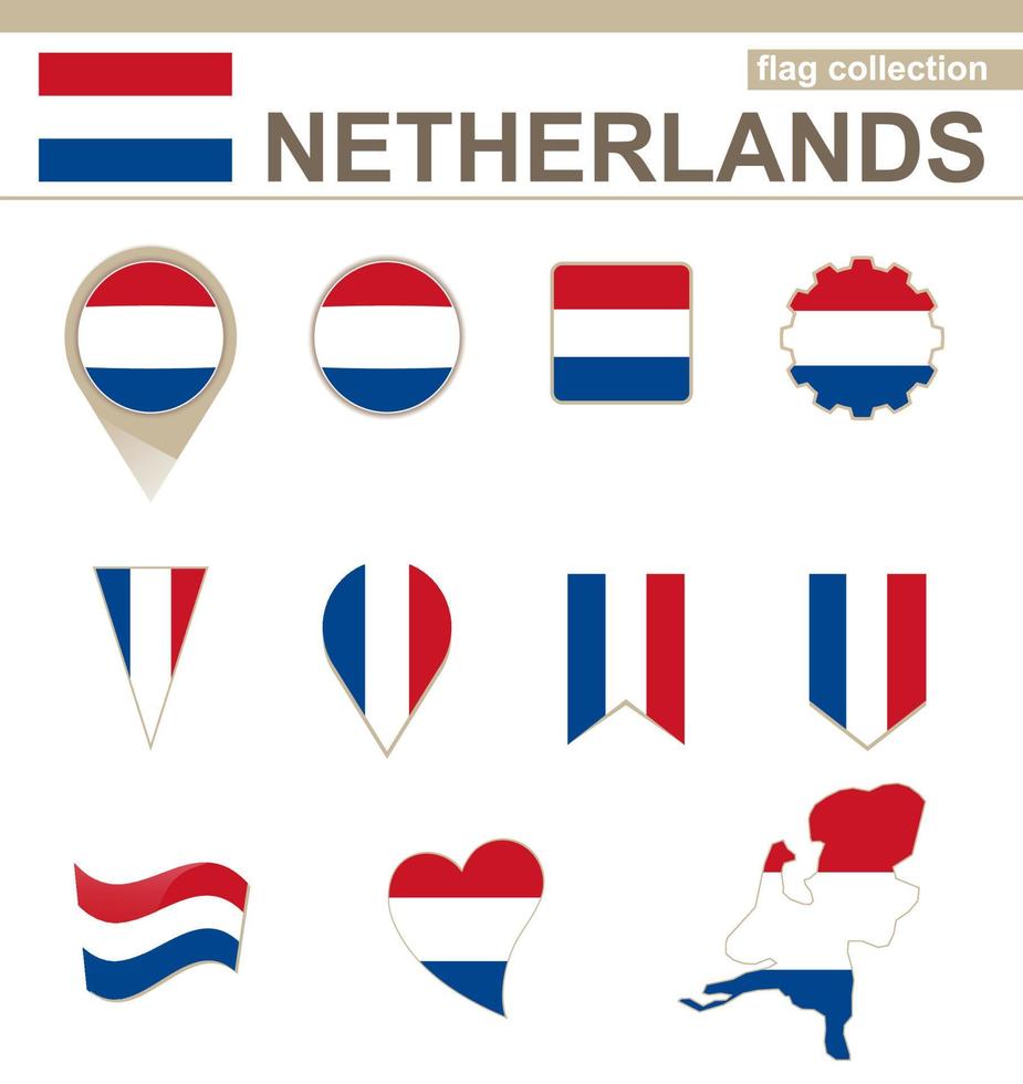 coleção de bandeiras da holanda vetor