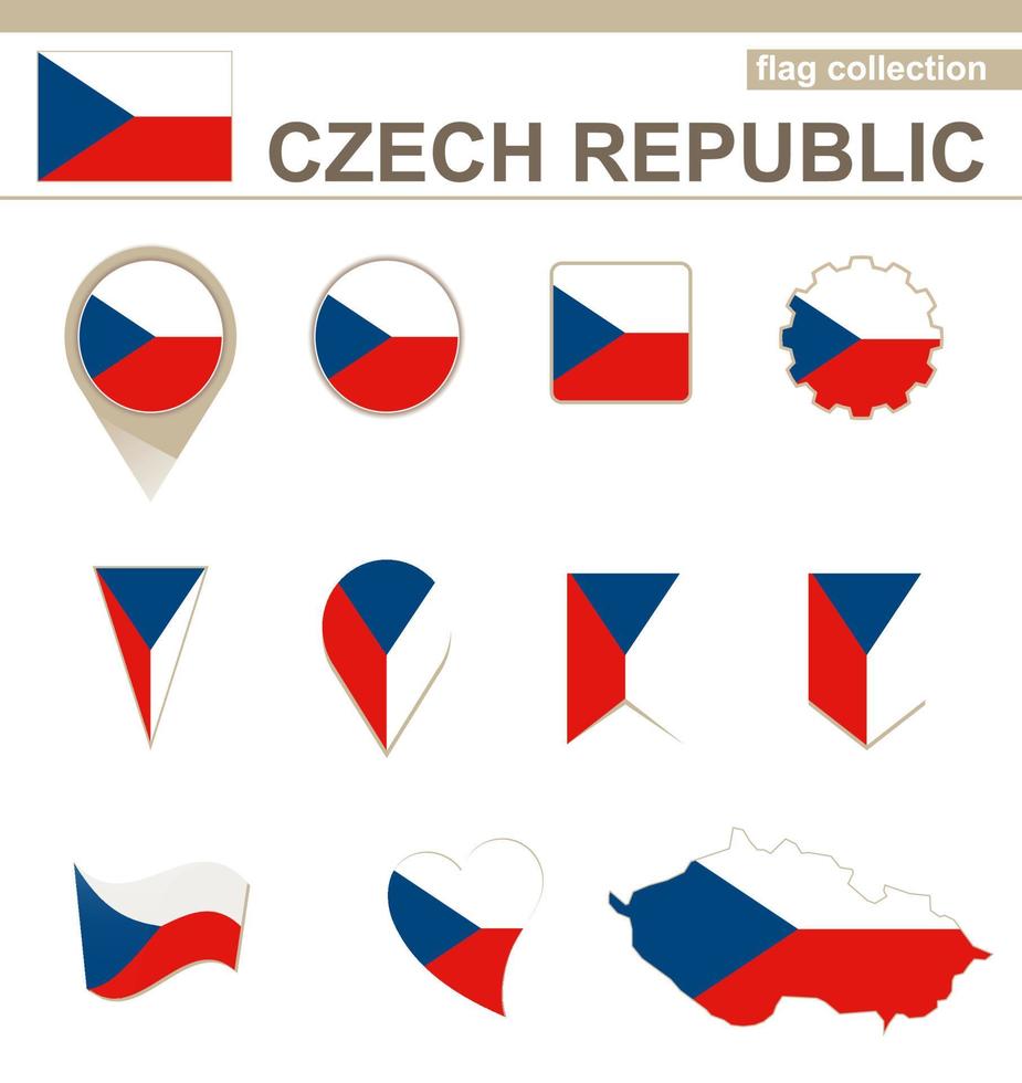 coleção de bandeiras da república tcheca vetor