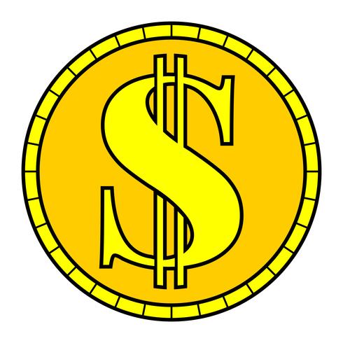 Ícone de vetor de moeda de dinheiro