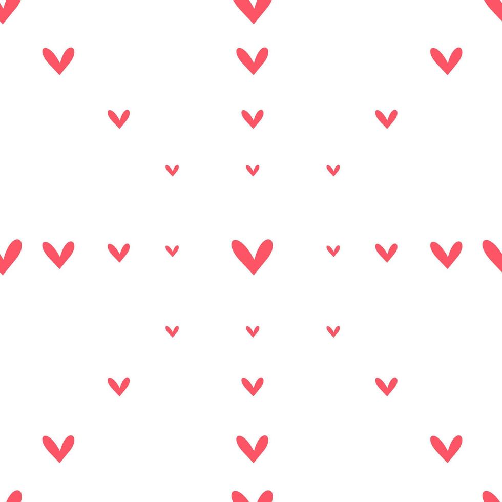 padrão rosa de corações aleatórios. fundo para cartões postais e banners vetor
