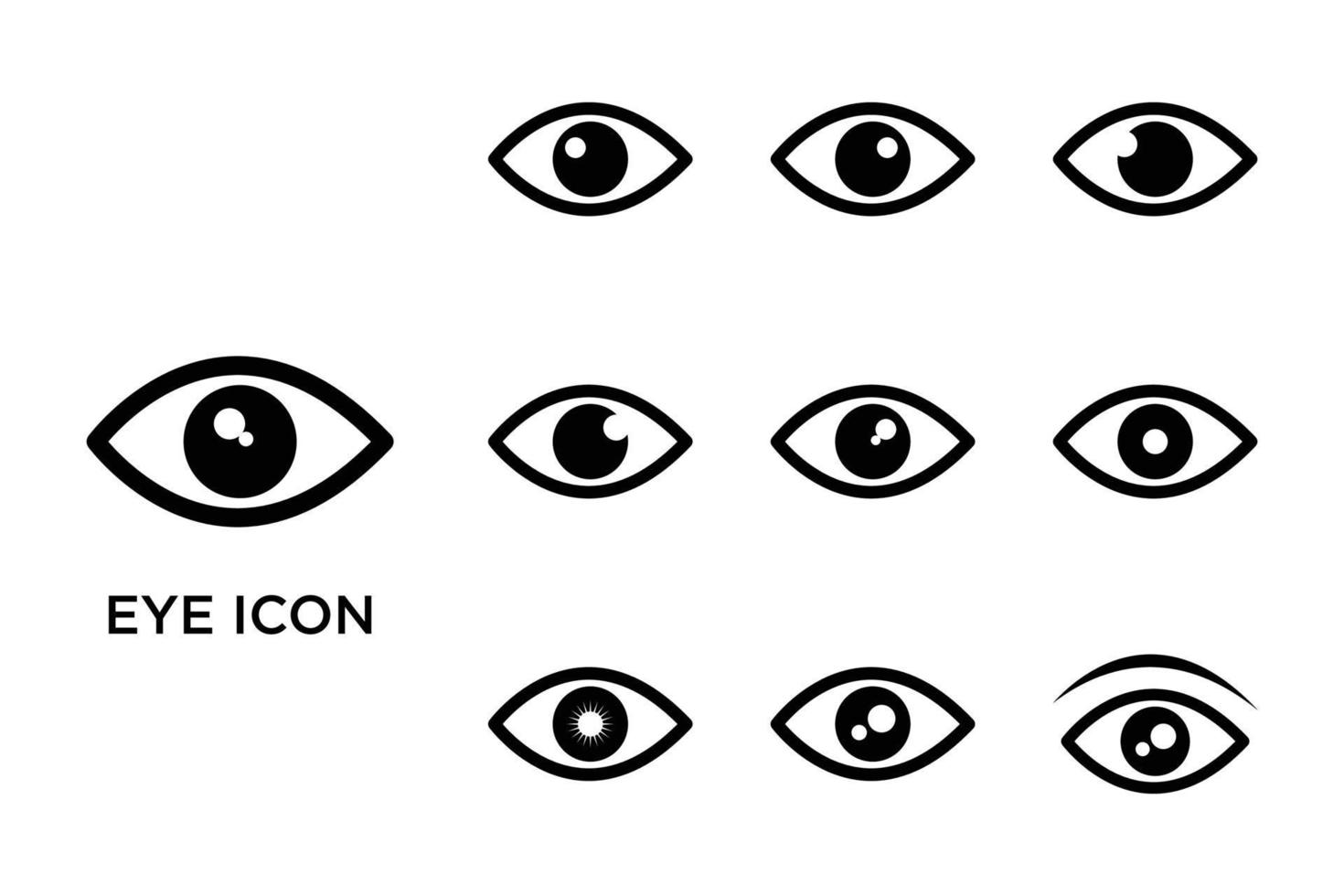 modelo de design de vetor de conjunto de ícones de olho em fundo branco