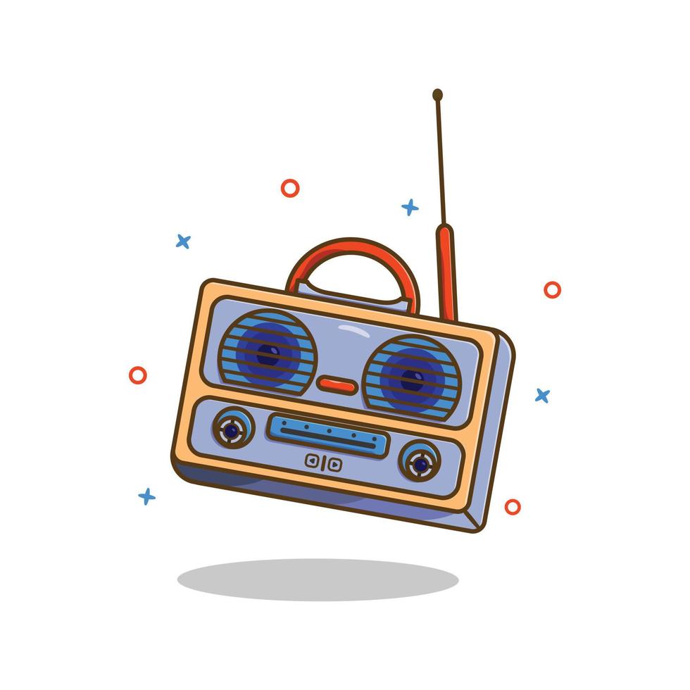 ilustração vetorial de rádio antigo. vetor