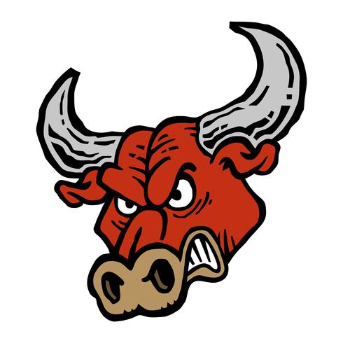 Ilustração de cabeça de touro bravo vetor