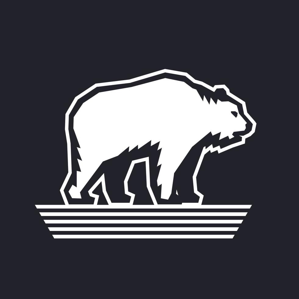 modelo de design de logotipo de urso, ilustração vetorial vetor