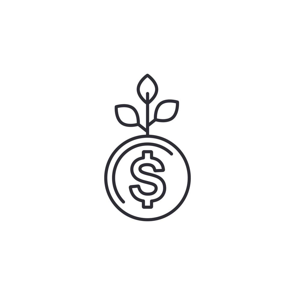 ícone de linha de dinheiro de sementes vetor