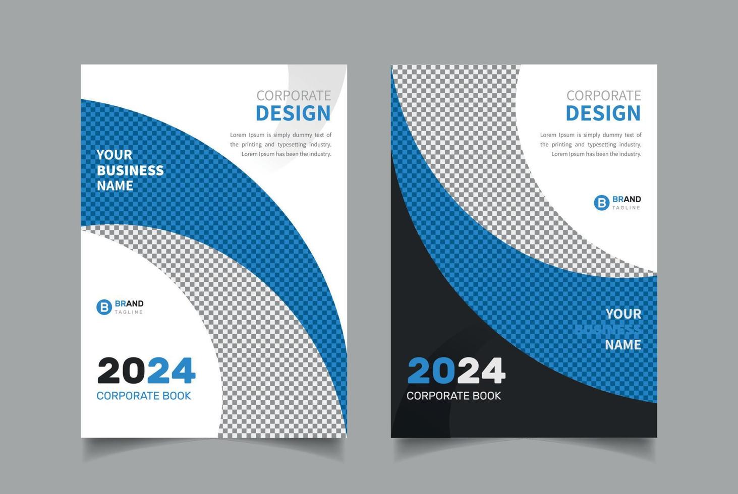 design de capa de livro de negócios corporativos ou relatório anual ou modelo de vetor de livreto