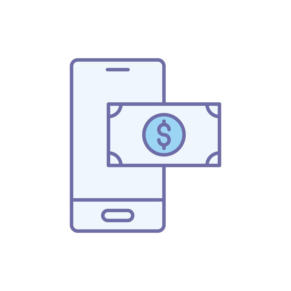 ícone de pagamento móvel online vetor