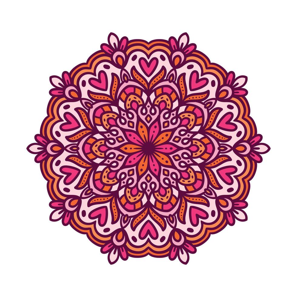 mandala floral rosa. desenho de mandala vetor