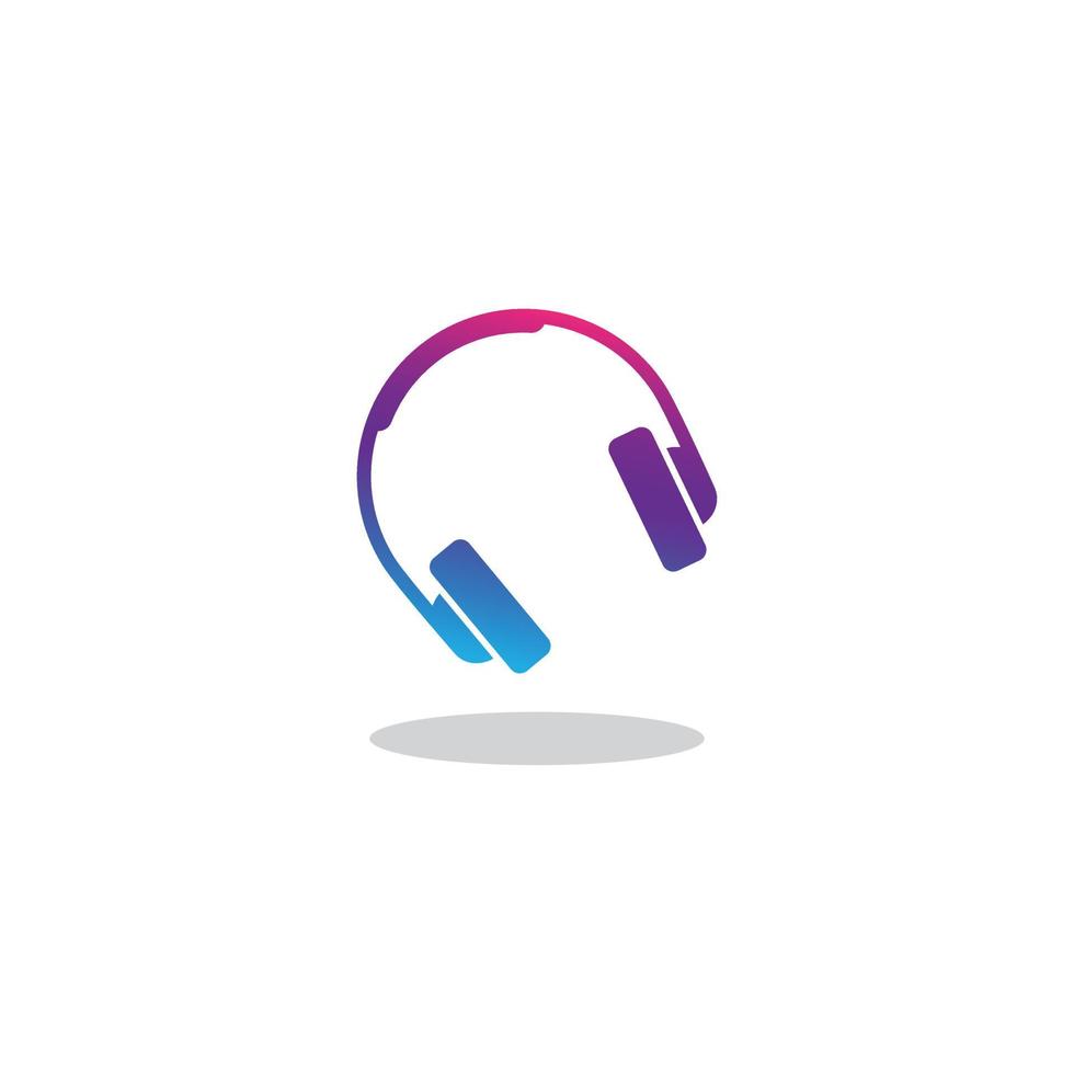 logotipo colorido do fone de ouvido vetor