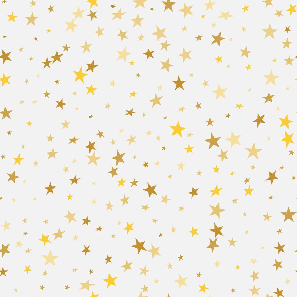 abstrato branco moderno sem costura padrão com estrelas douradas. vetor