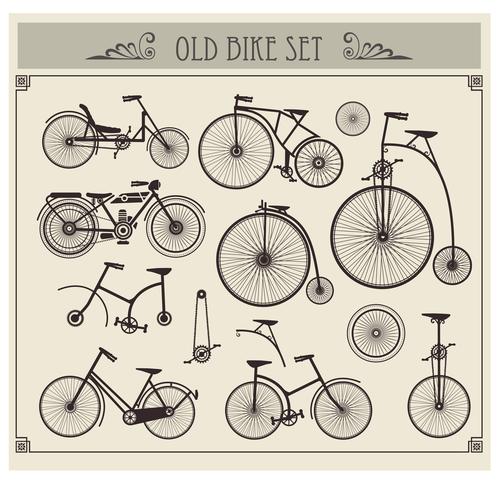 Bicicletas antigas vetor