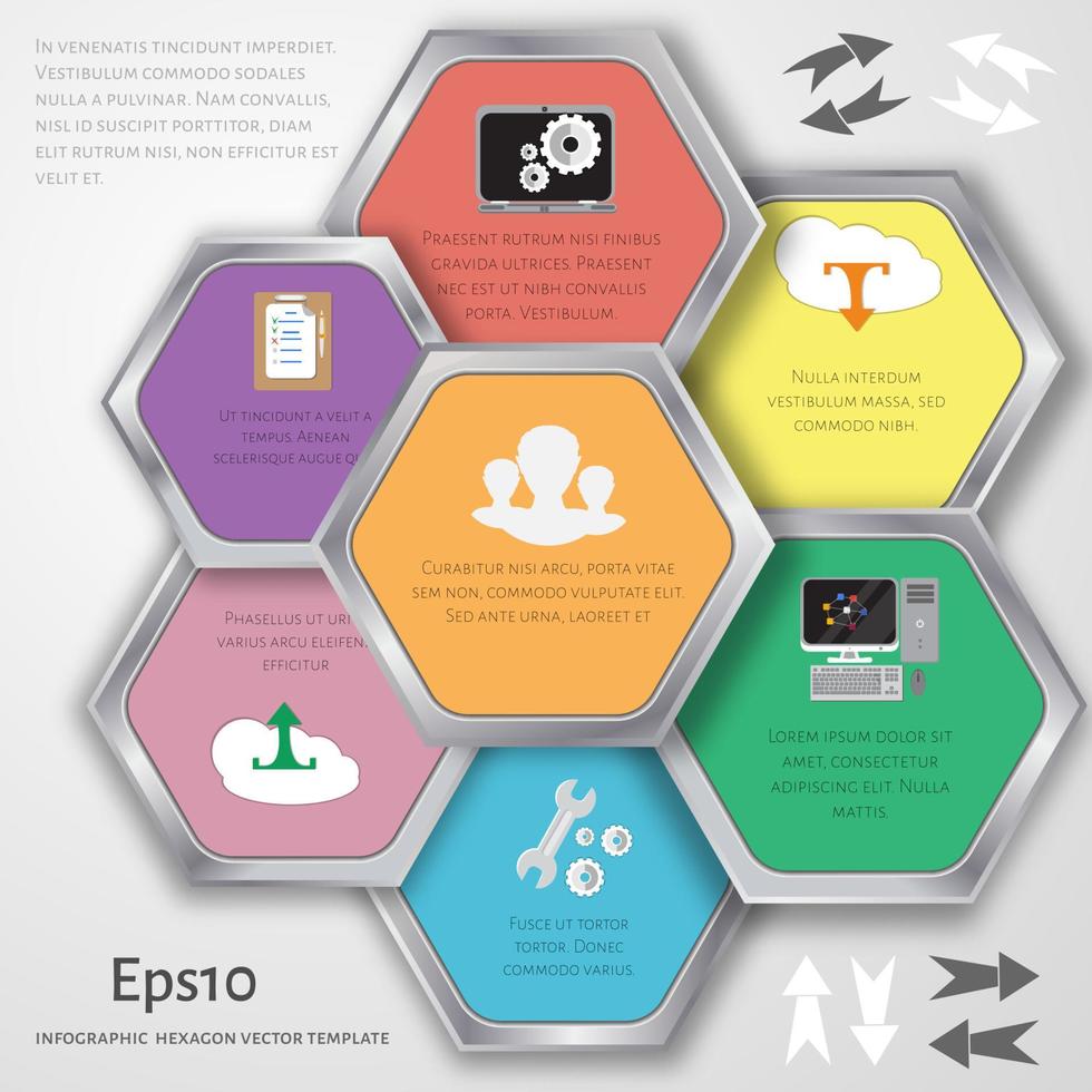 vetor círculo hexágono infográfico.