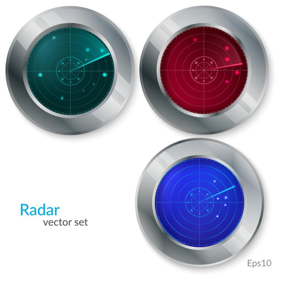 ilustração do conjunto de radar vetor