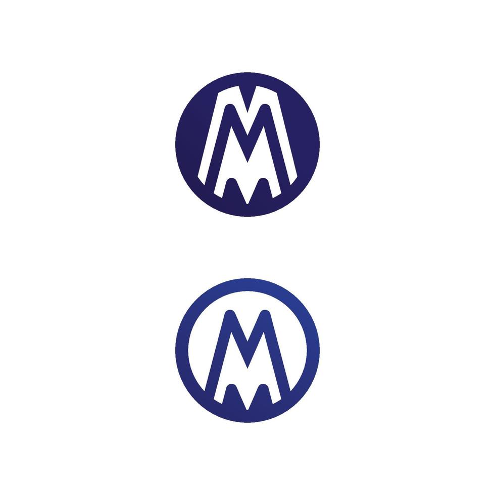 m carta e modelo de logotipo de fonte design de logotipo de negócios e conjunto da empresa vetor