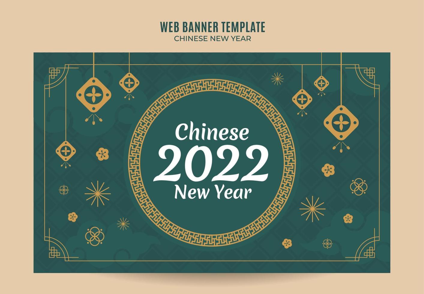 modelo de banner da web do ano novo chinês 2022 vetor