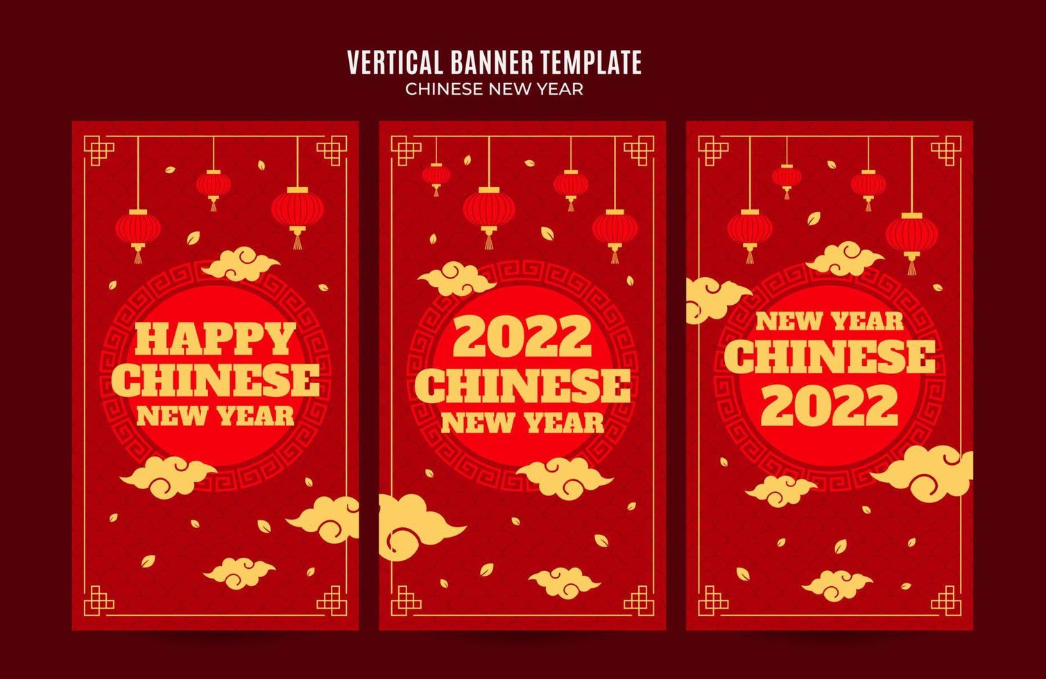 modelo de história do instagram de banner vertical do ano novo chinês 2022 vetor