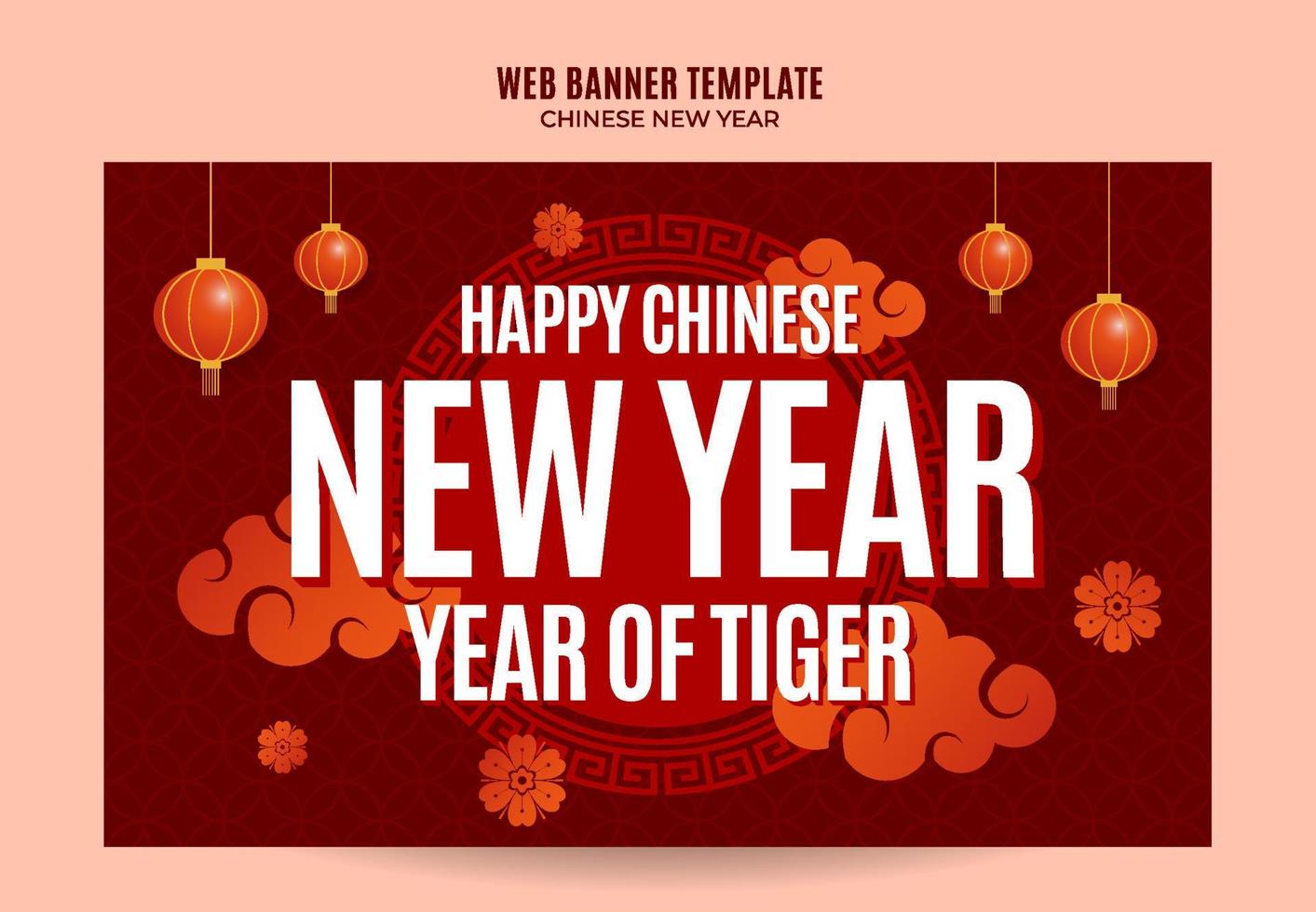 modelo de banner da web do ano novo chinês 2022 vetor