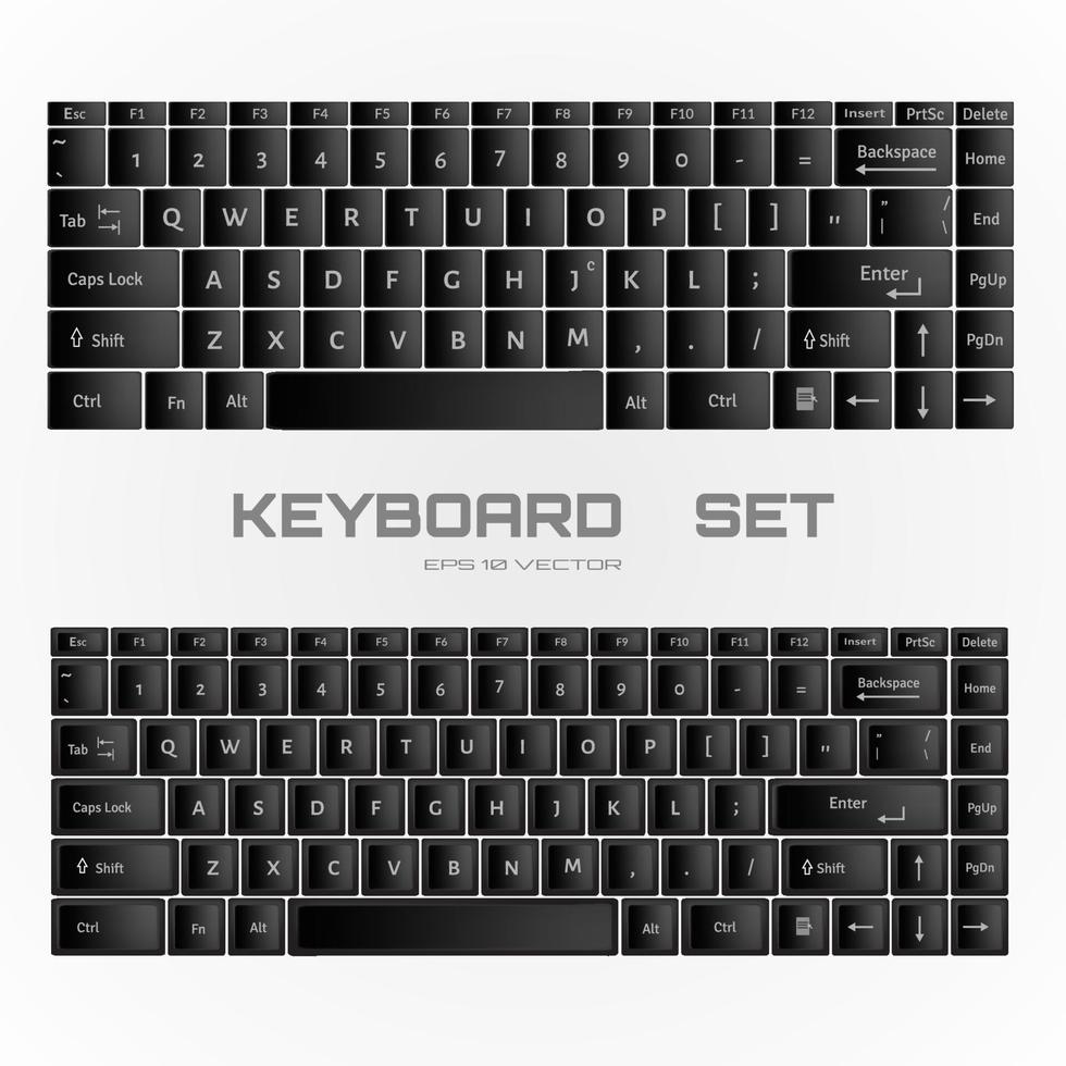 conjunto de teclado preto vetor