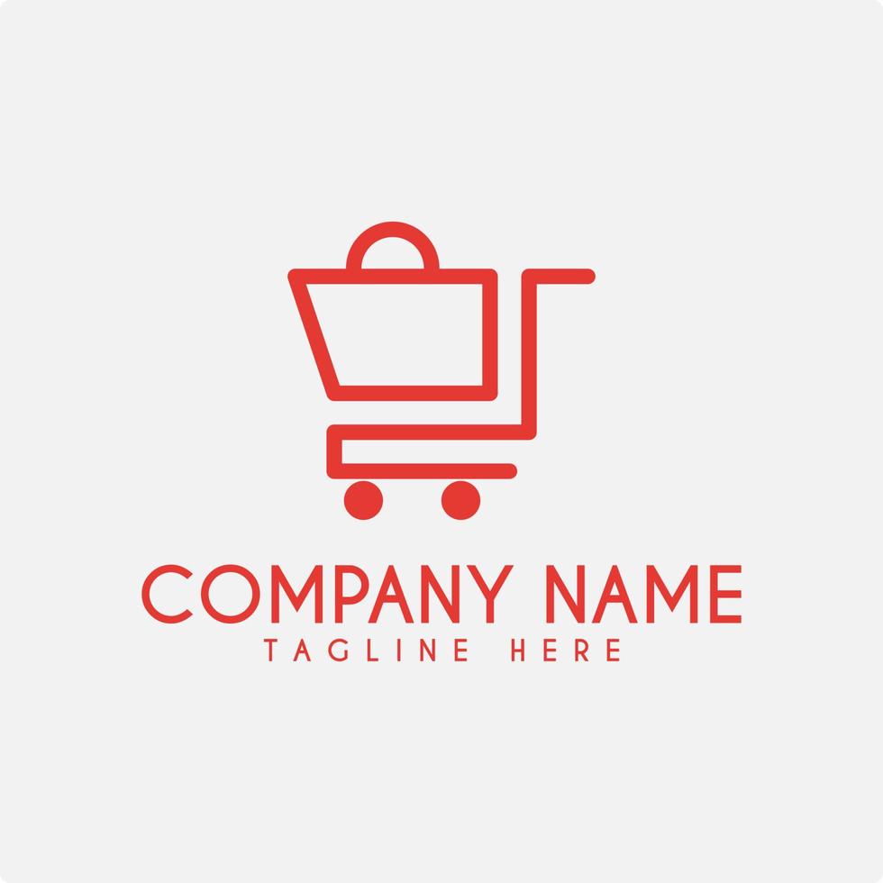 ilustração vetorial de ícone de saco de carrinho de carrinho de compras para modelo de design de logotipo de loja online vetor
