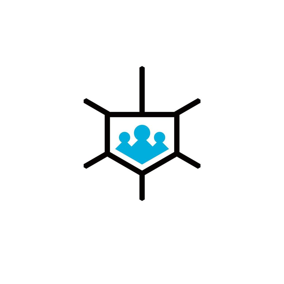 rede de design de logotipo de tecnologia de ilustração de pessoas multidão vetor