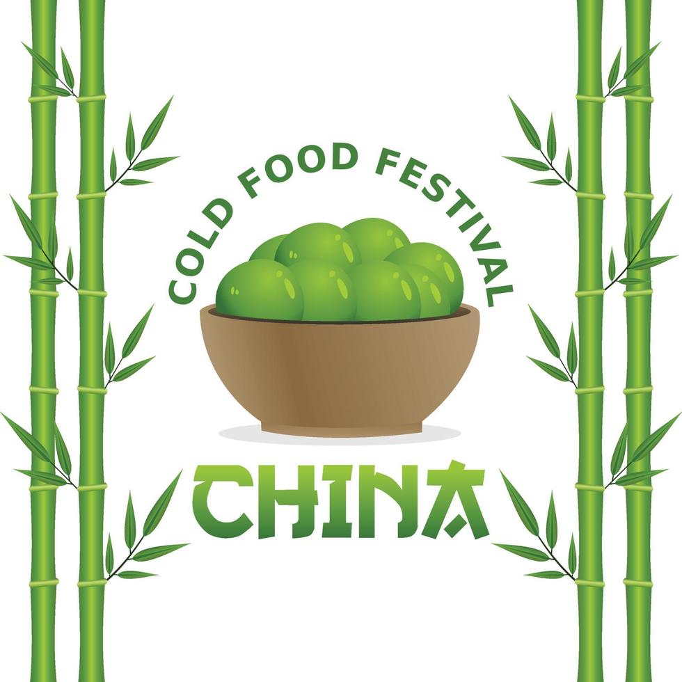 ilustração vetorial de china festival de comida fria vetor