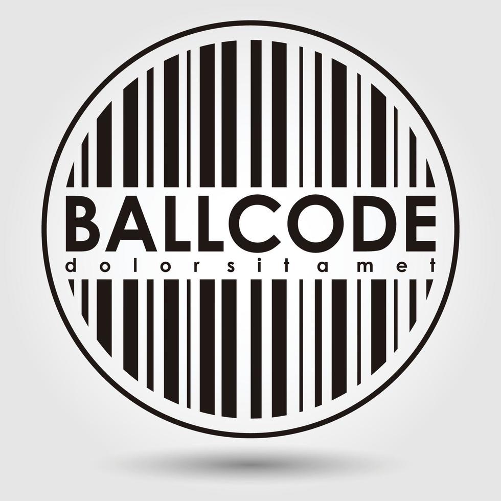 logotipo de código de barras circular vetor