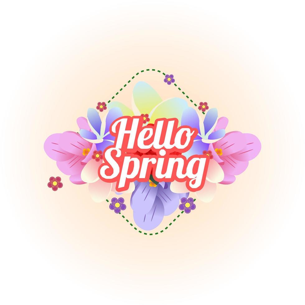 olá ilustração em vetor conceito de design de primavera