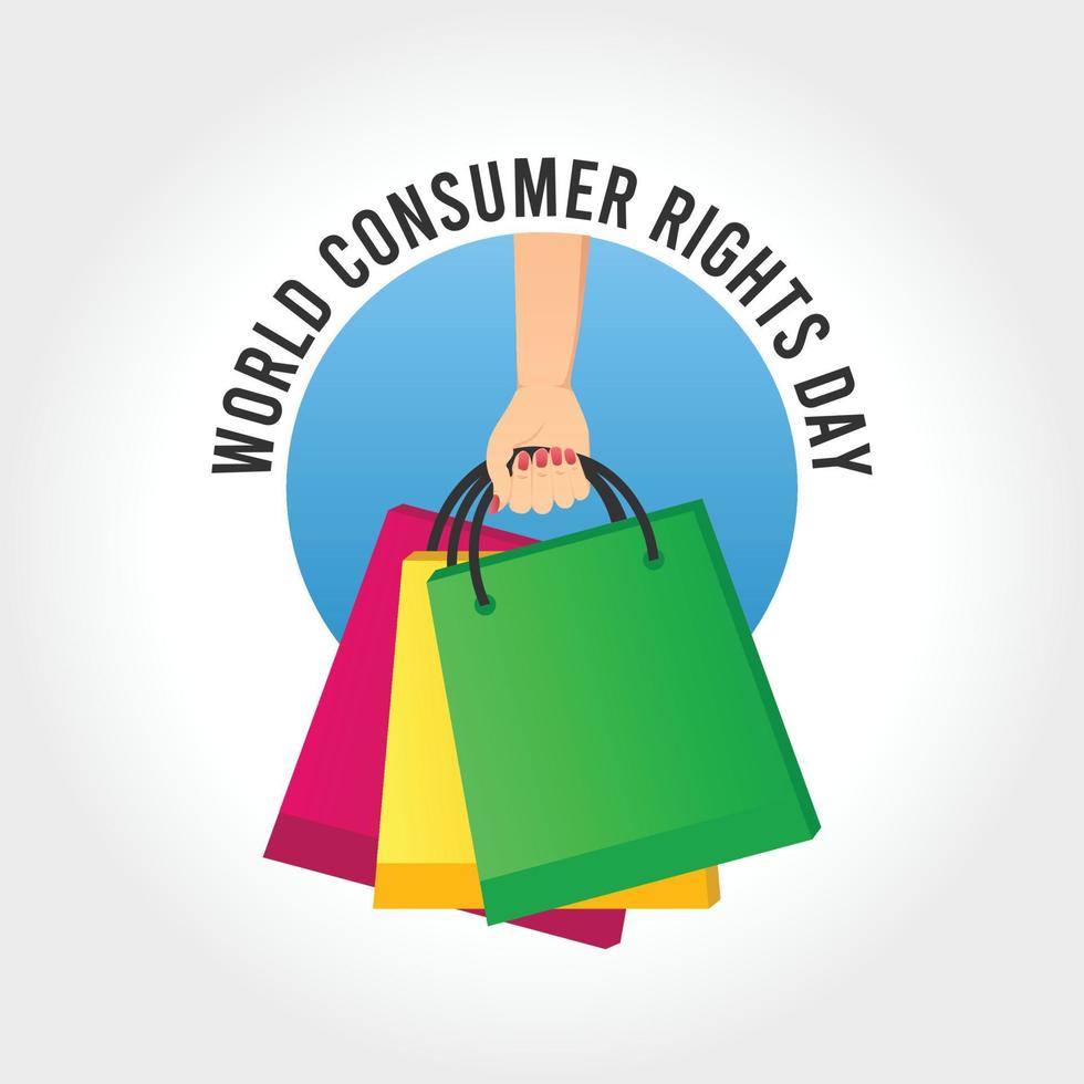 ilustração vetorial do dia mundial dos direitos do consumidor vetor