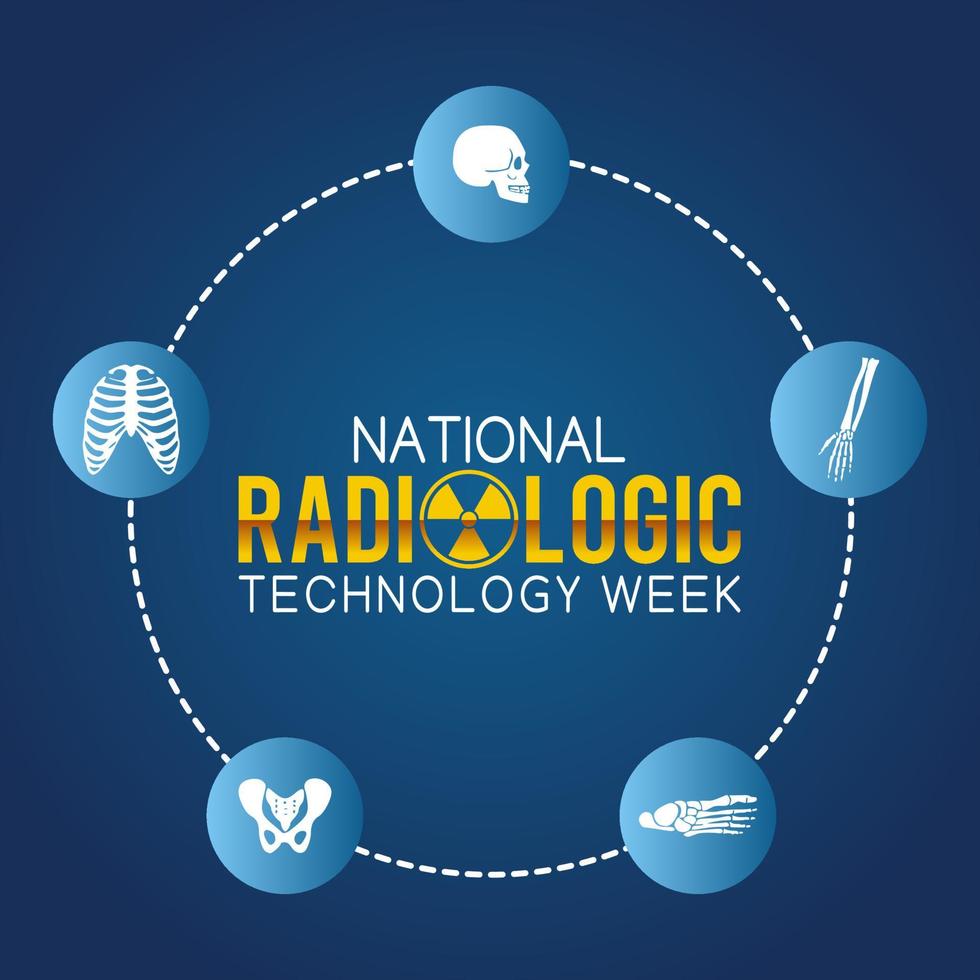 ilustração em vetor semana nacional de tecnologia radiológica