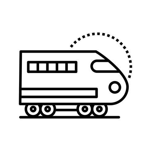 Ícone de linha preta de trem vetor