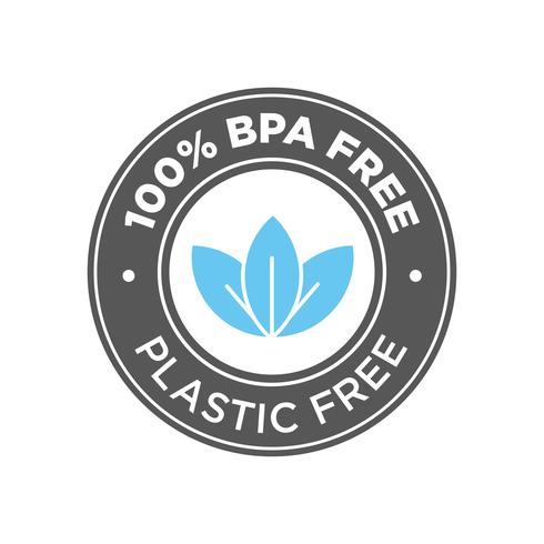 100% livre de BPA. 100% ícone livre de plástico. vetor