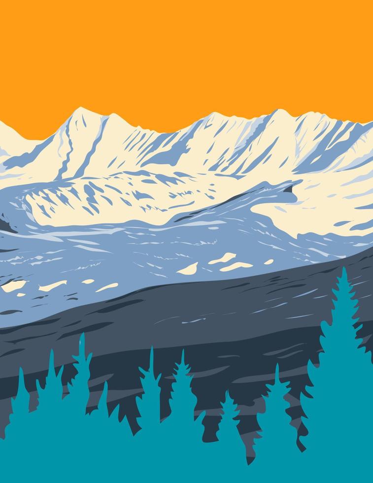 área de esqui da montanha de vail localizada em vail colorado wpa poster art vetor