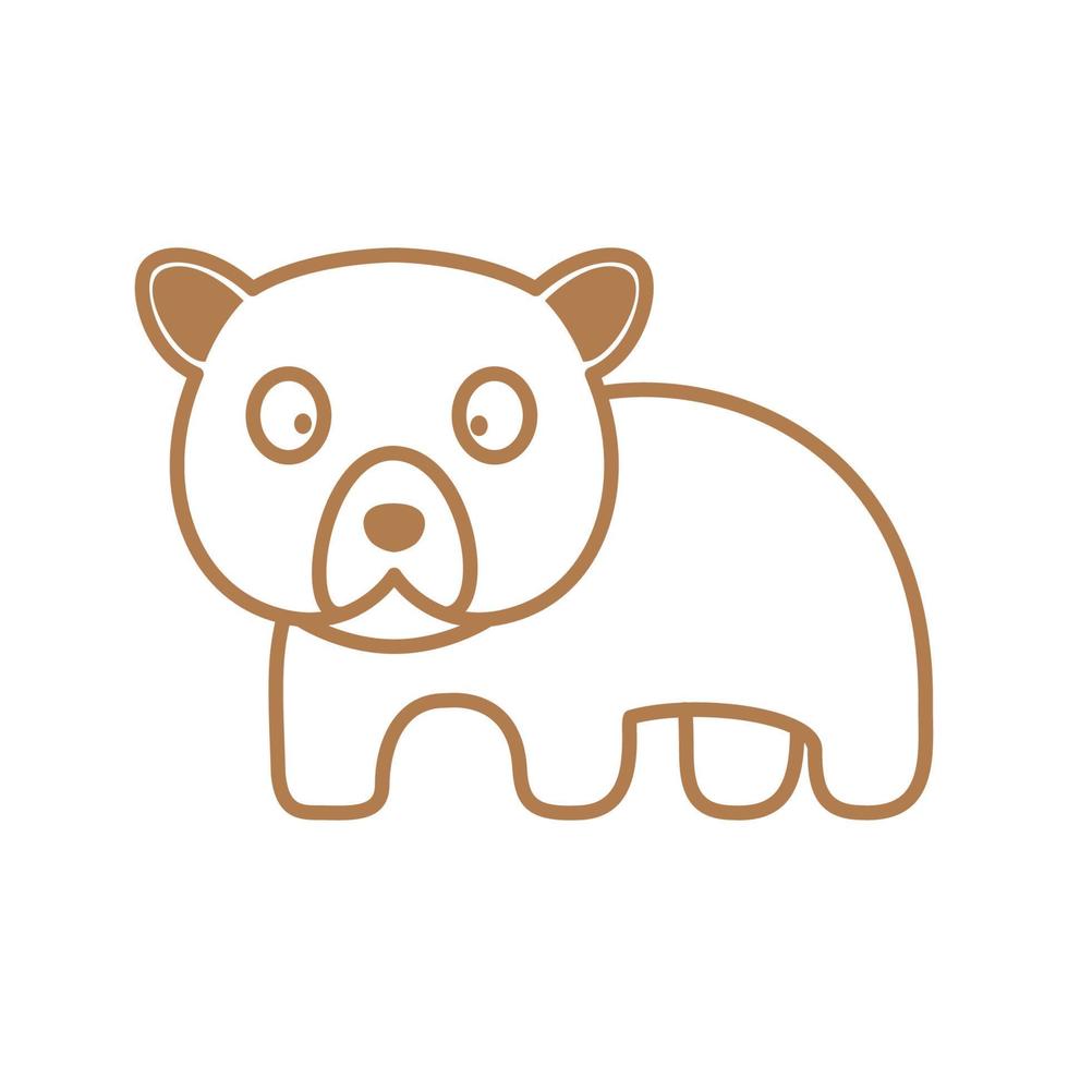 linha bebê fofo urso caminhada design de logotipo vetor gráfico símbolo ícone sinal ilustração ideia criativa